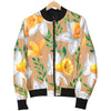 Daffodils Pattern Print Design DF04 Men Bomber Jacket