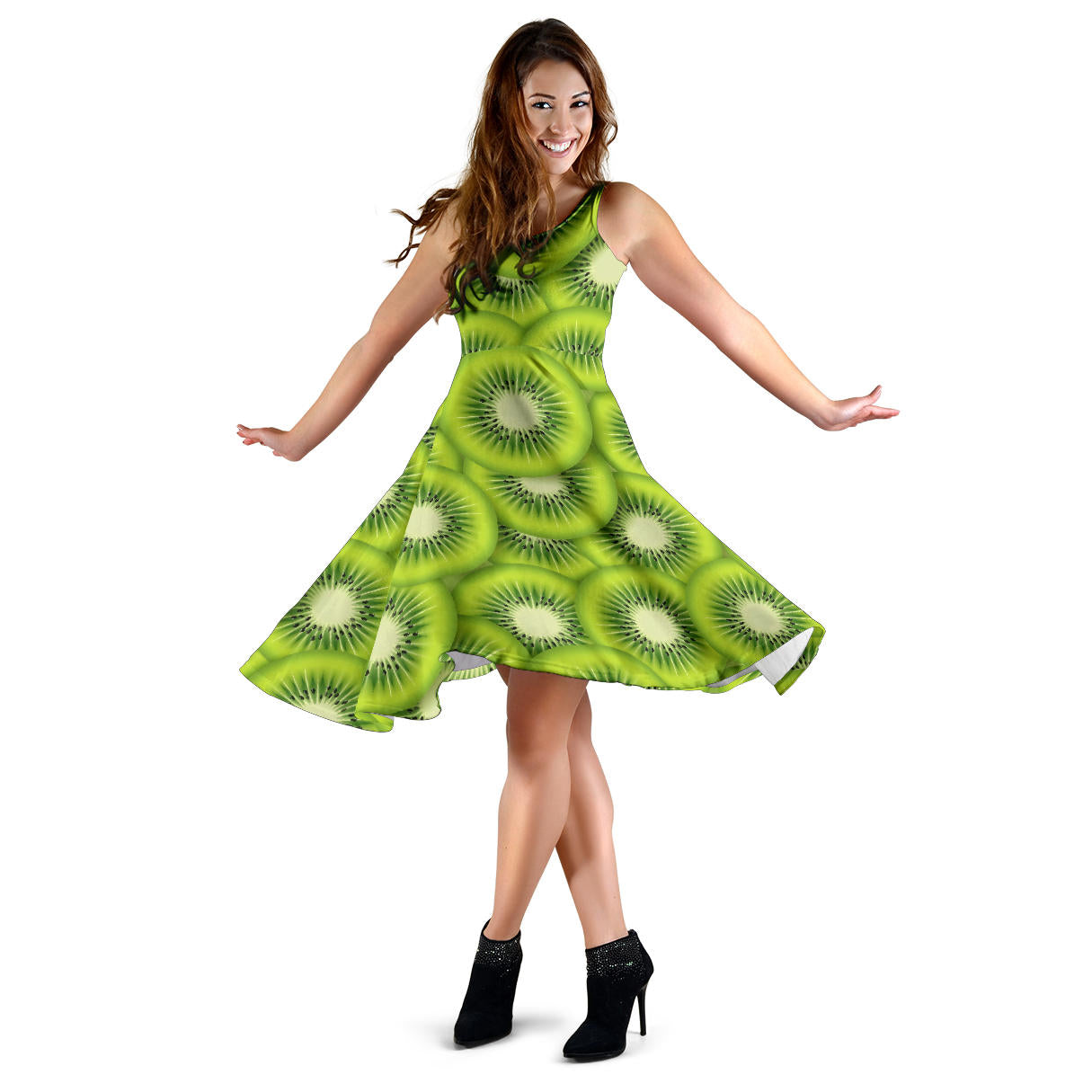 Kiwi Pattern Print Design KW01 Midi Dress
