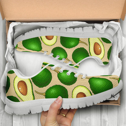 Avocado Pattern Print Design AC010 Sneakers White Bottom Shoes