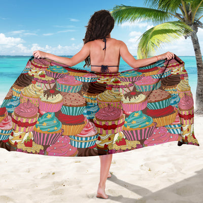 Cupcake Pattern Print Design CP01 Sarong Pareo Wrap