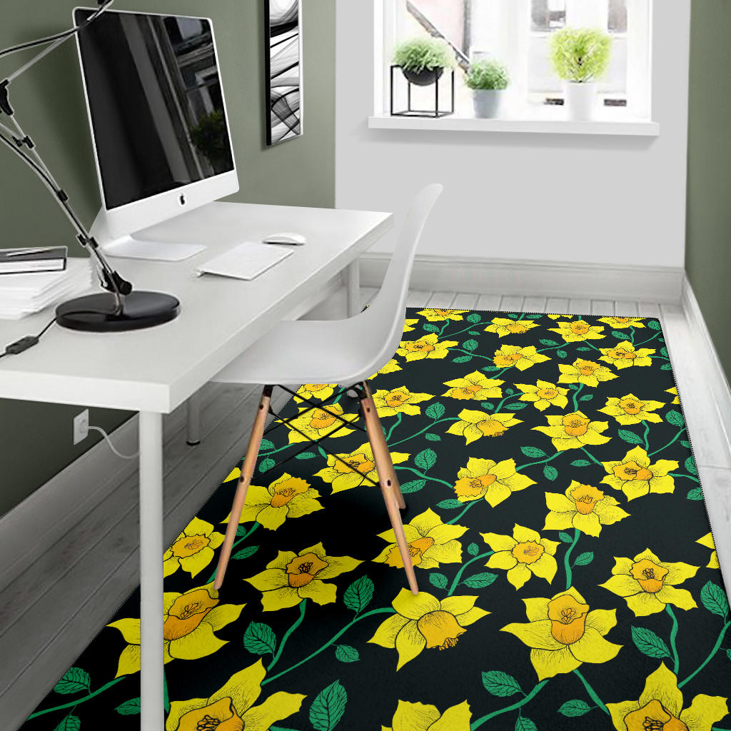 Daffodils Pattern Print Design DF03 Area Rugs