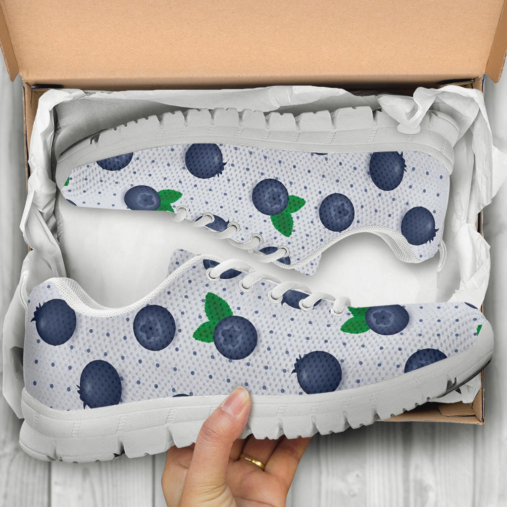 Blueberry Pattern Print Design BB02 Sneakers White Bottom Shoes