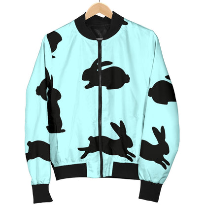 Rabbit Pattern Print Design RB010 Women Bomber Jacket