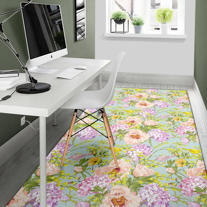 Hydrangea Pattern Print Design HD02 Area Rugs