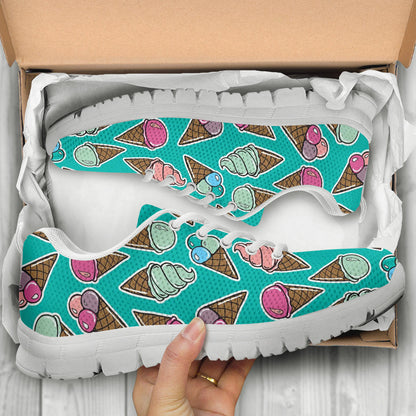 Ice Cream Pattern Print Design IC01 Sneakers White Bottom Shoes