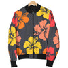Hibiscus Pattern Print Design HB024 Women Bomber Jacket