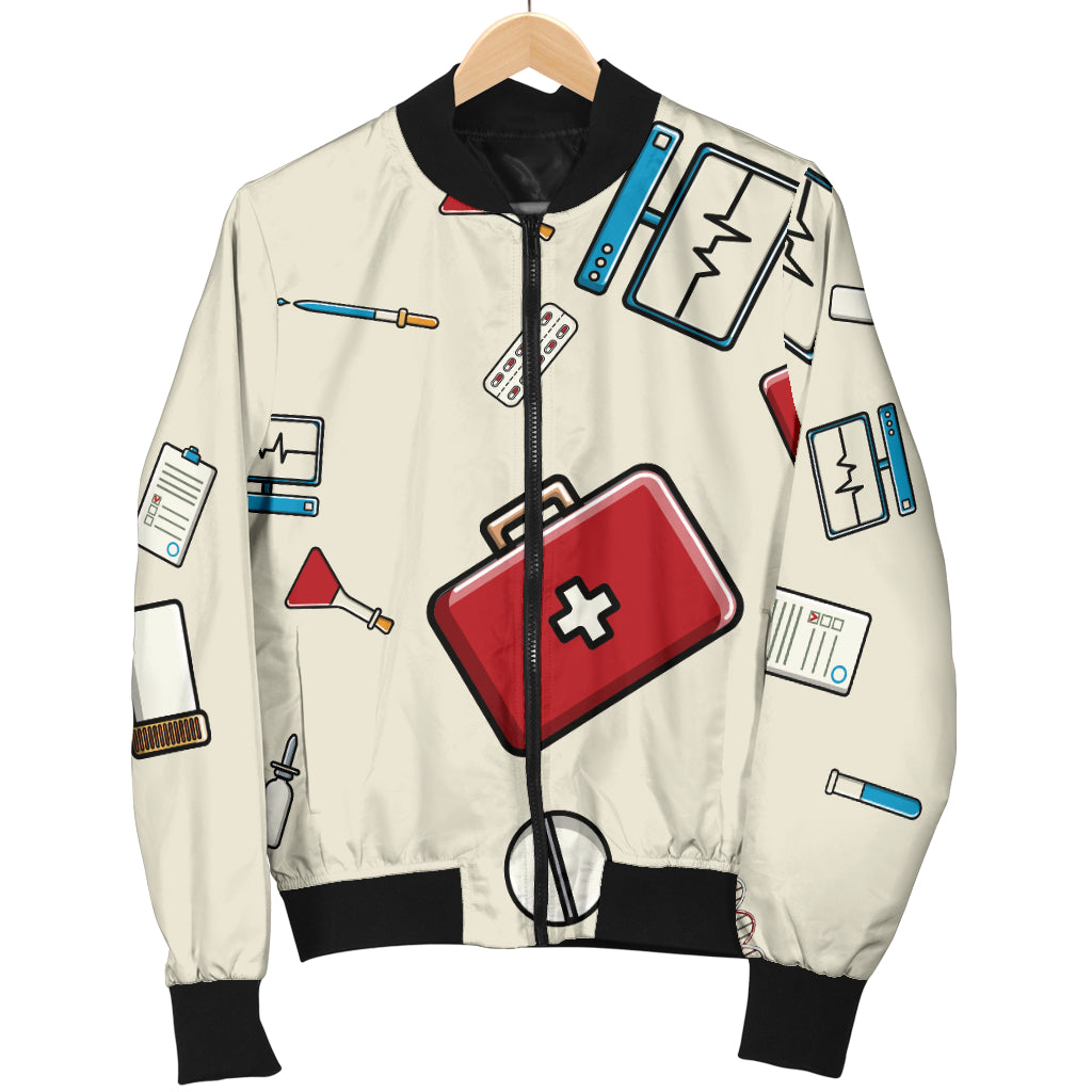 Nurse Pattern Print Design A04 Women's Bomber Jacket