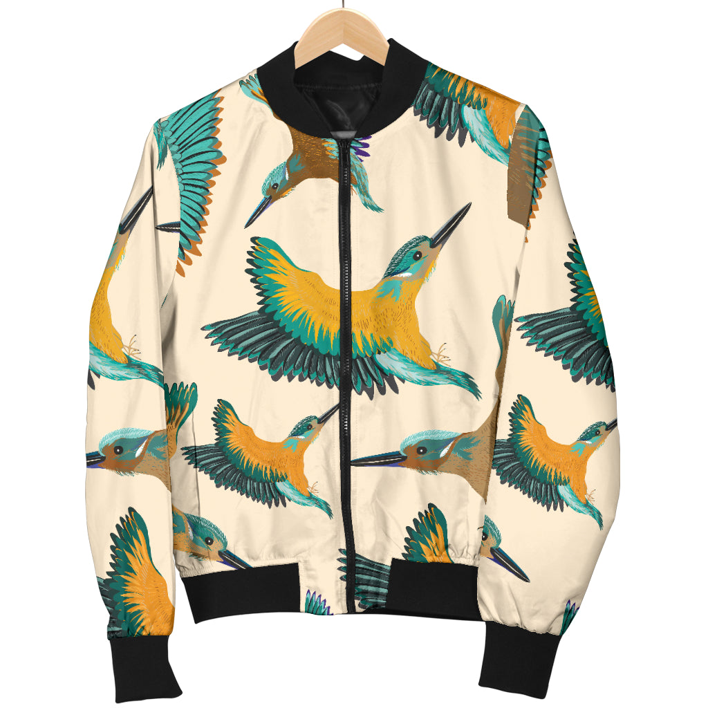 Kingfisher Pattern Print Design 02 Women's Bomber Jacket