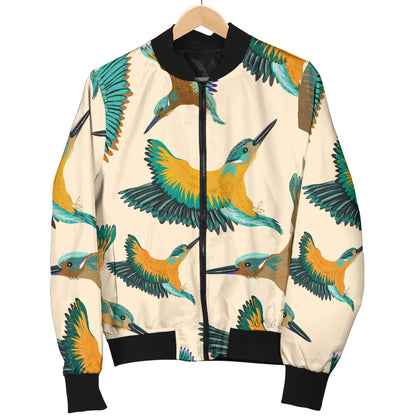 Kingfisher Pattern Print Design 02 Women's Bomber Jacket