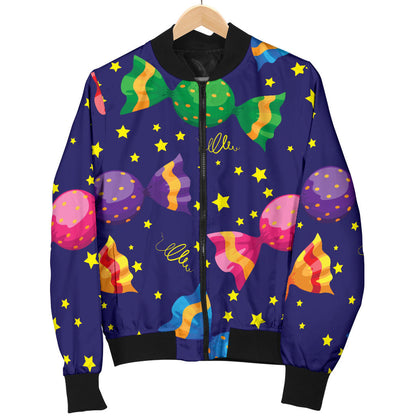 Candy Pattern Print Design CA06 Men Bomber Jacket