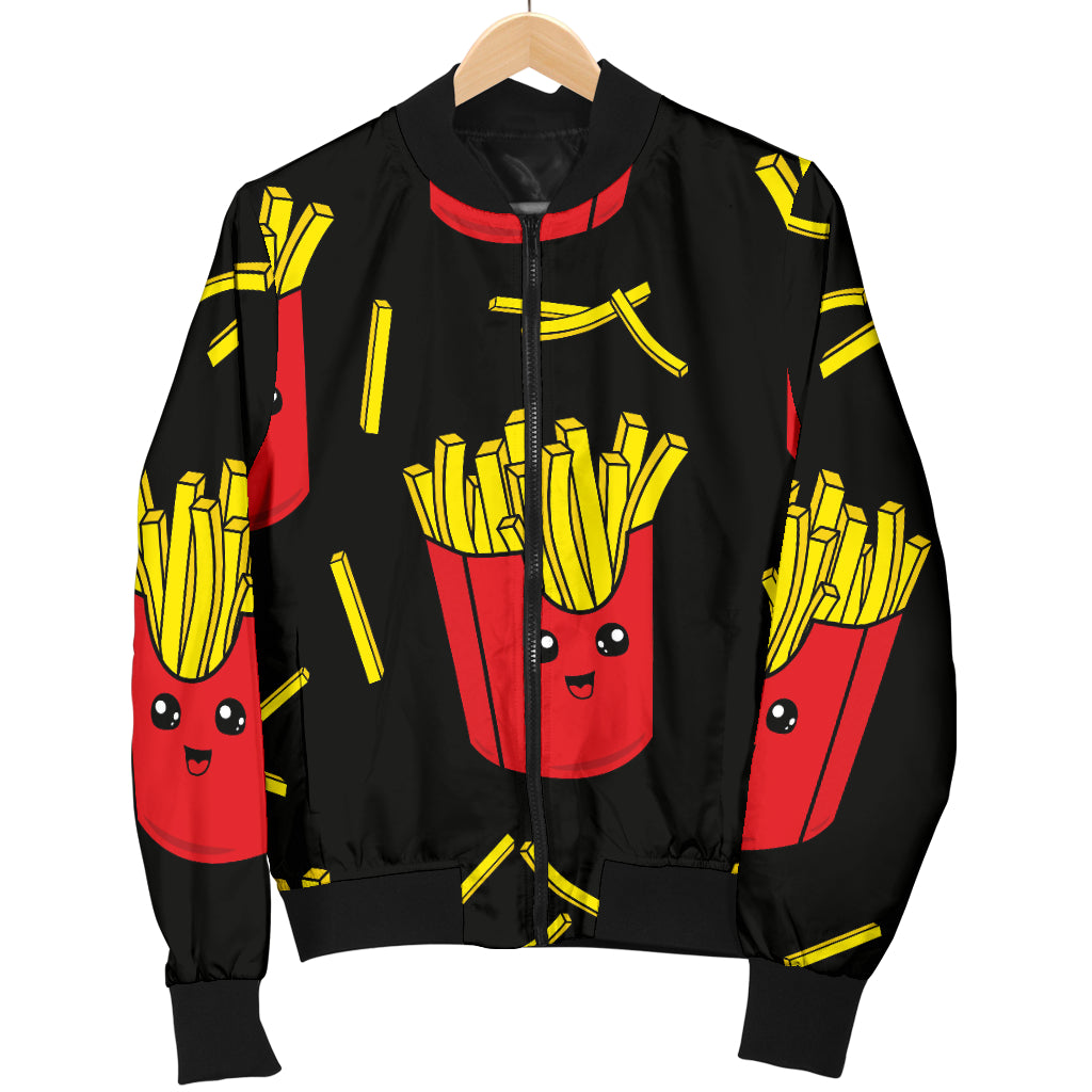 French Fried Pattern Print Design 03 Women's Bomber Jacket