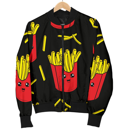 French Fried Pattern Print Design 03 Women's Bomber Jacket
