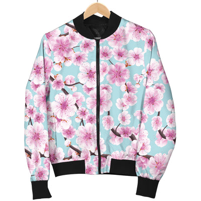 Cherry Blossom Pattern Print Design 01 Women's Bomber Jacket