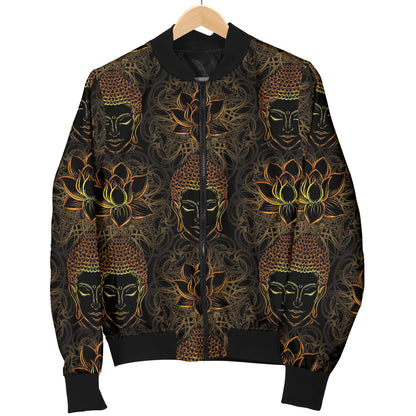 Buddha Pattern Print Design 03 Women's Bomber Jacket