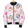 Cupcake Pattern Print Design CP03 Women Bomber Jacket