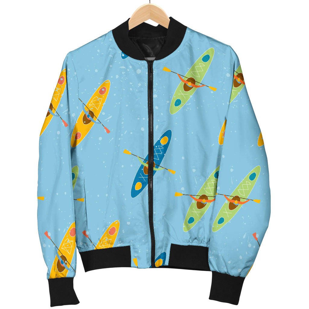 Kayak Pattern Print Design 04 Women's Bomber Jacket