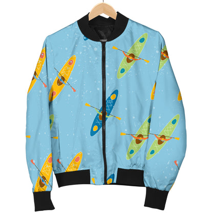 Kayak Pattern Print Design 04 Women's Bomber Jacket