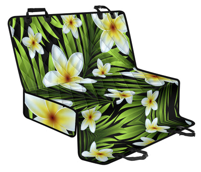 White Plumeria Pattern Print Design PM06 Rear Dog  Seat Cover