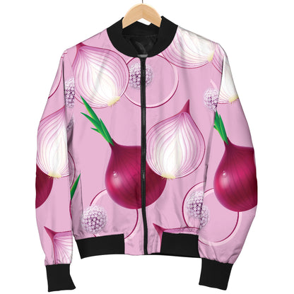 Onion Pattern Print Design A01 Women's Bomber Jacket