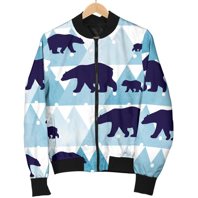 Bear Pattern Print Design BE01 Women Bomber Jacket