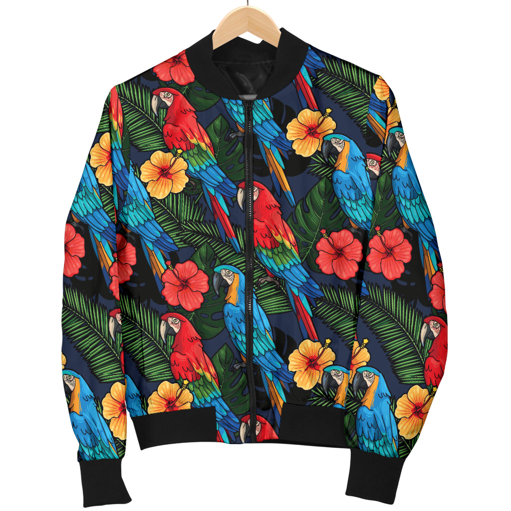 Parrot Pattern Print Design A01 Women's Bomber Jacket