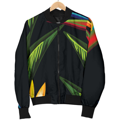 Bird Of Paradise Pattern Print Design BOP012 Women Bomber Jacket