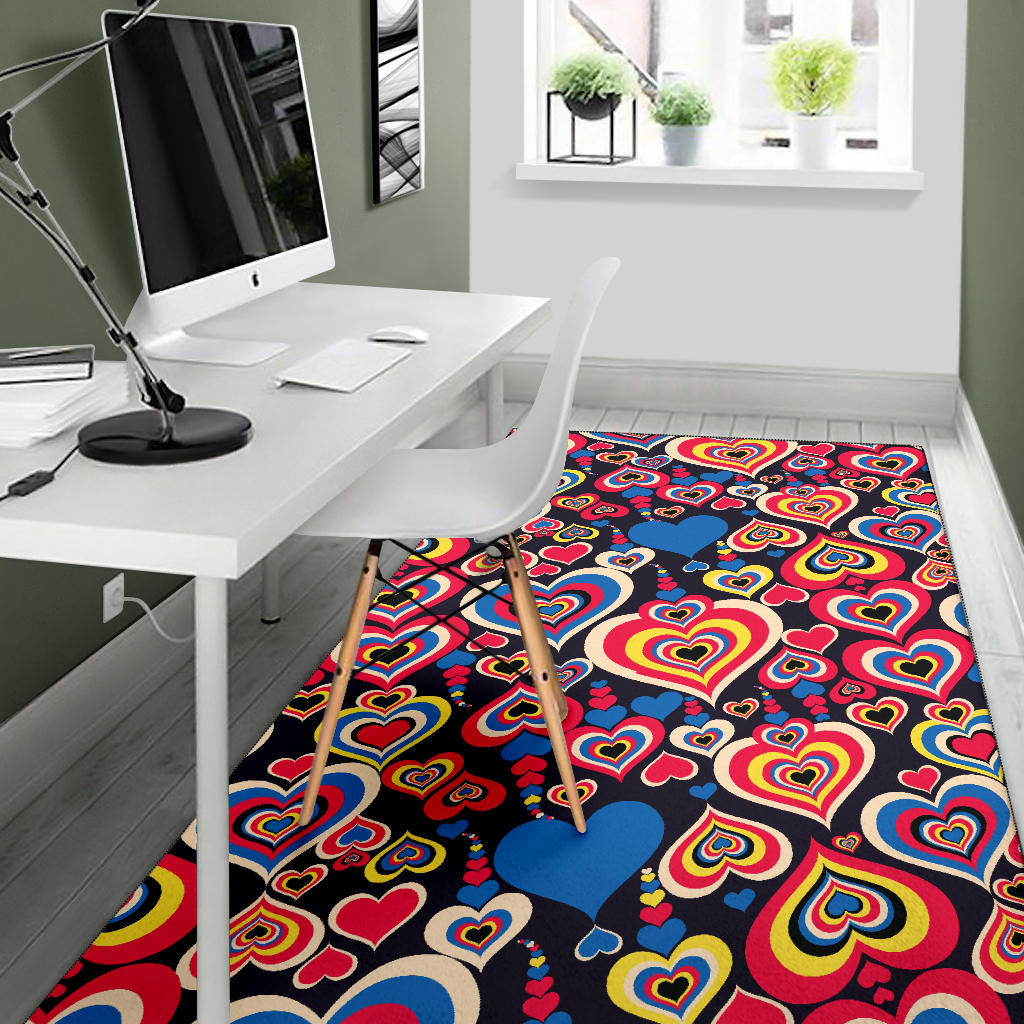 Heart Pattern Print Design HE08 Area Rugs