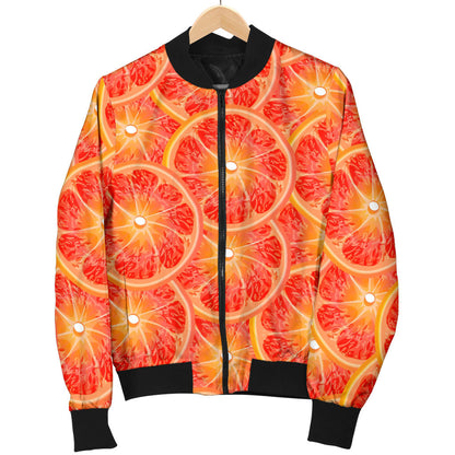 Grapefruit Pattern Print Design GF06 Women Bomber Jacket