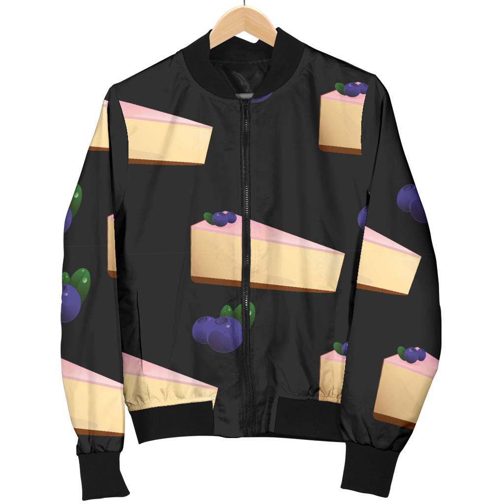 Cheesecake blueberry Pattern Print Design CK01 Women Bomber Jacket