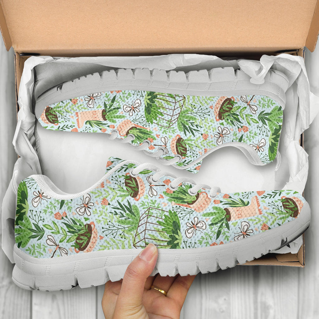 Gardening Pattern Print Design G04 Sneakers White Bottom Shoes