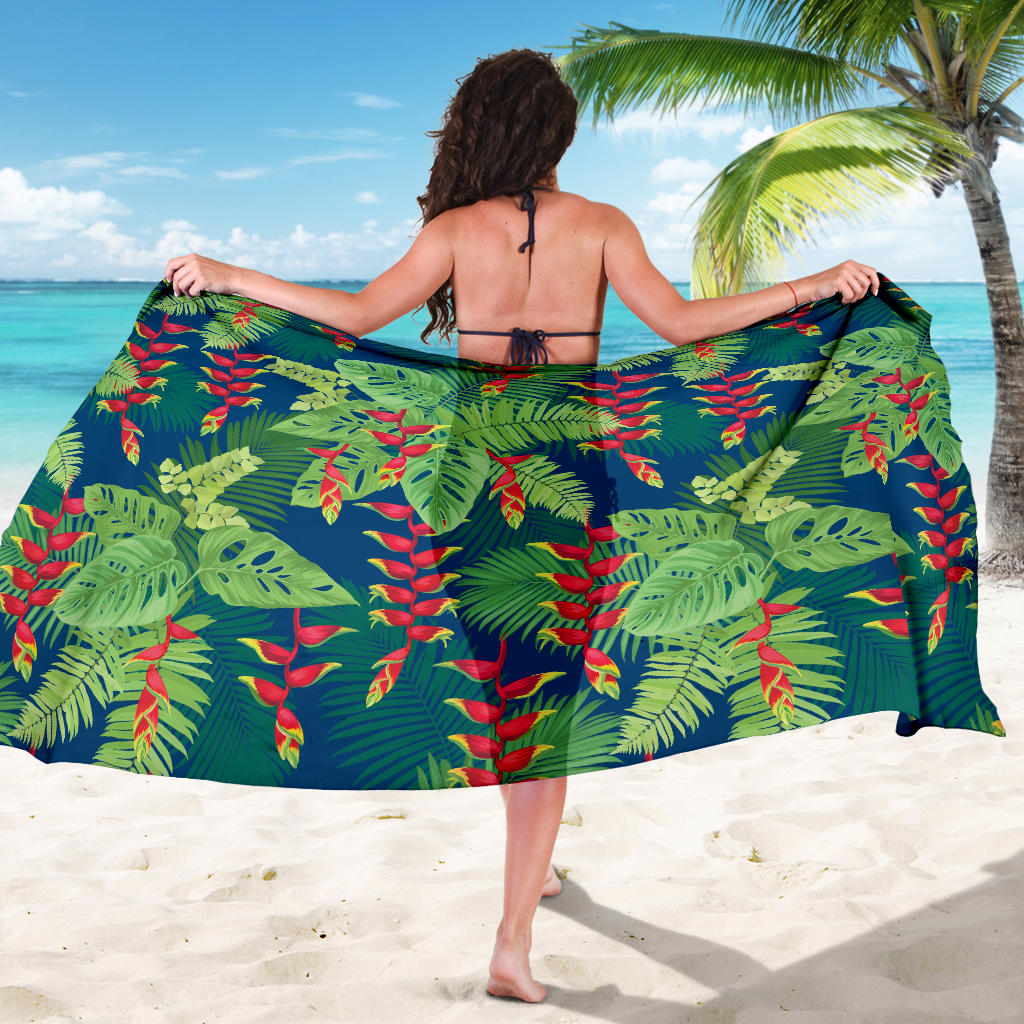 Heliconia Pattern Print Design HL08 Sarong Pareo Wrap