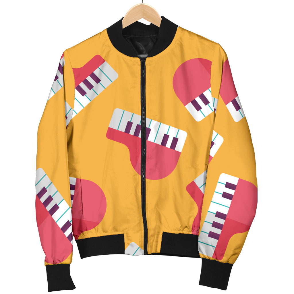 Piano Pattern Print Design 02 Women's Bomber Jacket
