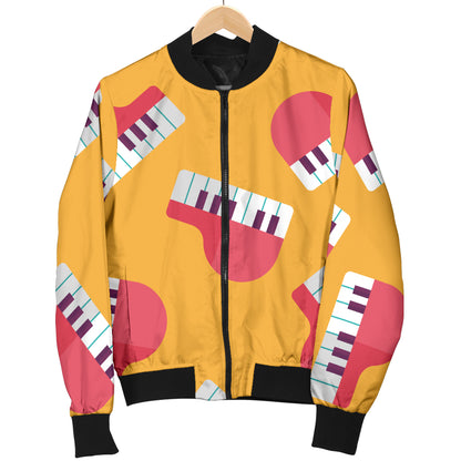 Piano Pattern Print Design 02 Women's Bomber Jacket