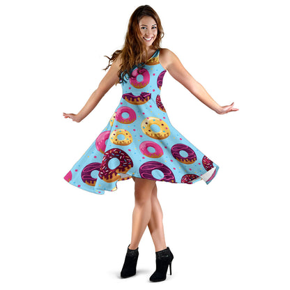 Donut Pattern Print Design DN07 Midi Dress