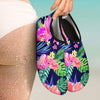 Neon Hibiscus Pattern Print Design HB016 Aqua Water Shoes