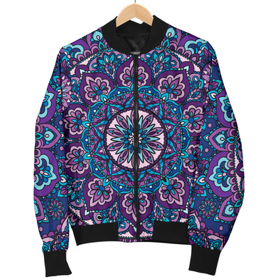 Medallion Pattern Print Design 05 Women's Bomber Jacket