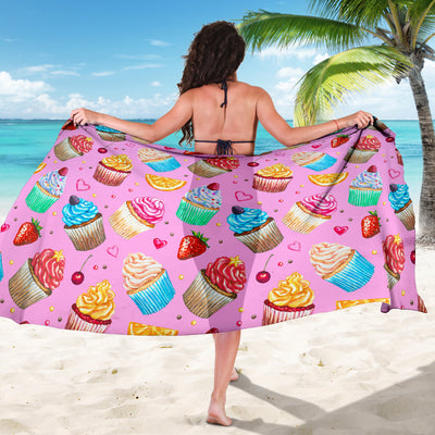 Cupcake Pattern Print Design CP05 Sarong Pareo Wrap