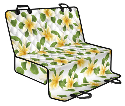 Yellow Plumeria Pattern Print Design PM012 Rear Dog  Seat Cover