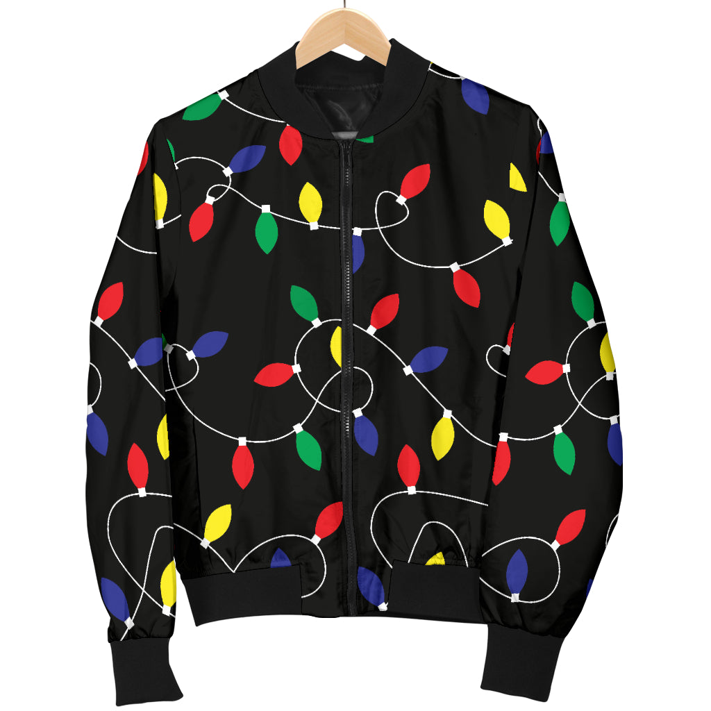 Christmas Light Pattern Print Design 04 Women's Bomber Jacket