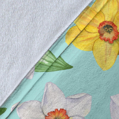Daffodils Pattern Print Design DF07 Fleece Blanket
