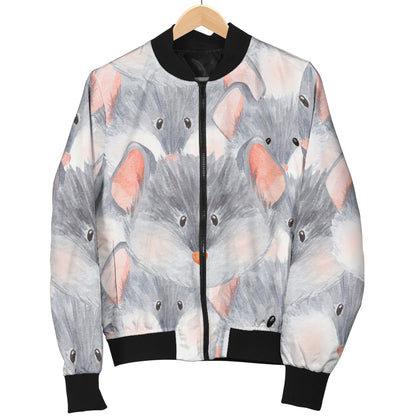 Rat Baby Pattern Print Design 02 Women's Bomber Jacket