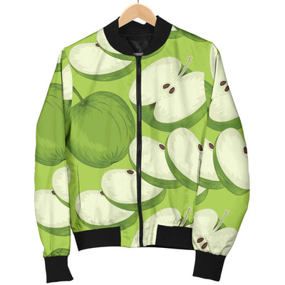 Apple Pattern Print Design AP010 Women Bomber Jacket