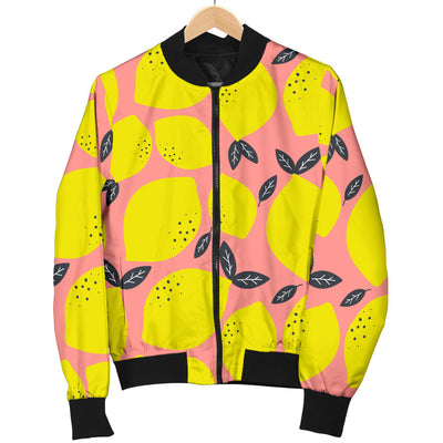 Lemon Pattern Print Design LM03 Women Bomber Jacket
