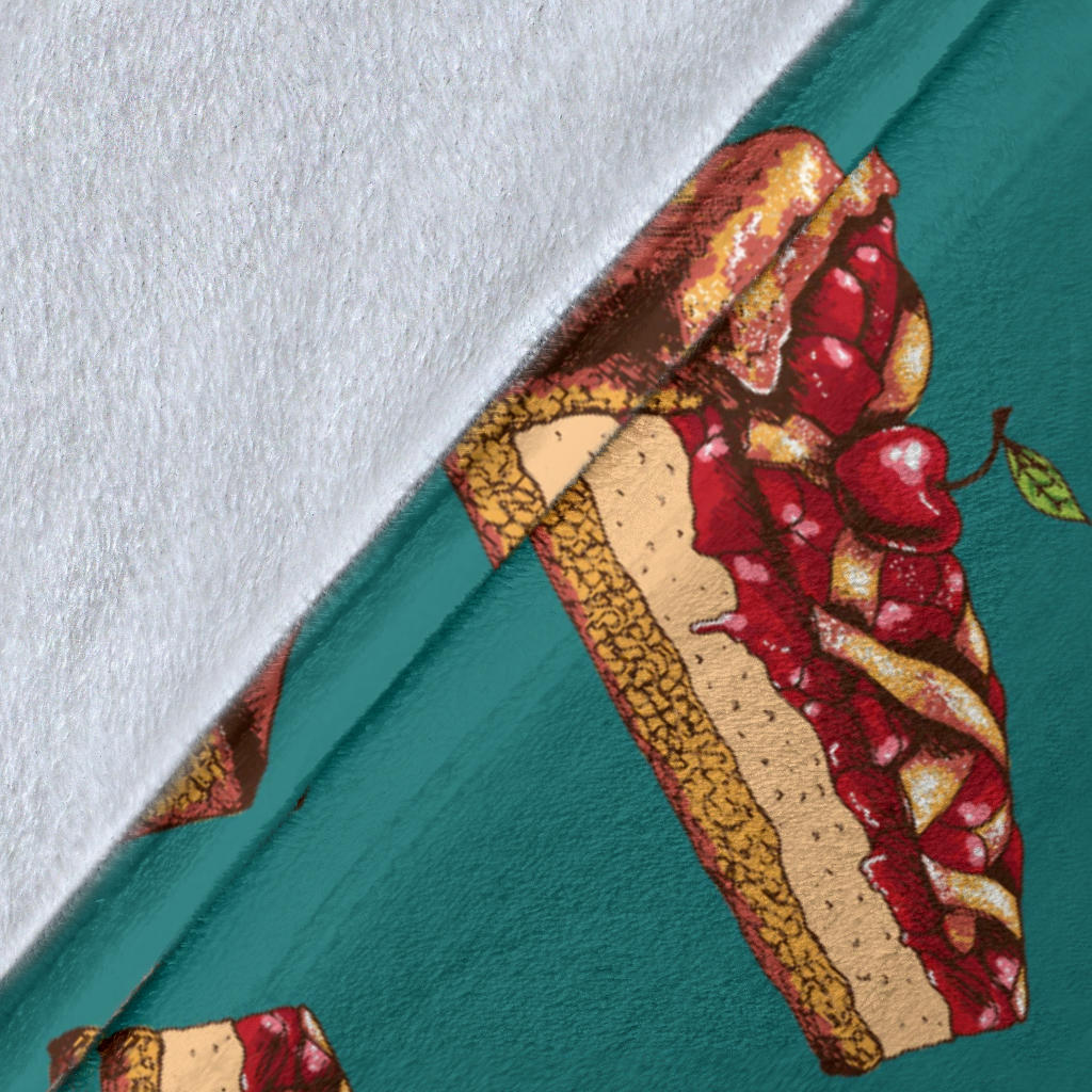 Cheesecake Cherry Pattern Print Design CK03 Fleece Blanket