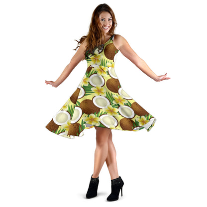 Coconut Pattern Print Design CN02 Midi Dress