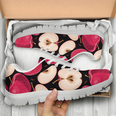 Apple Pattern Print Design AP02 Sneakers White Bottom Shoes