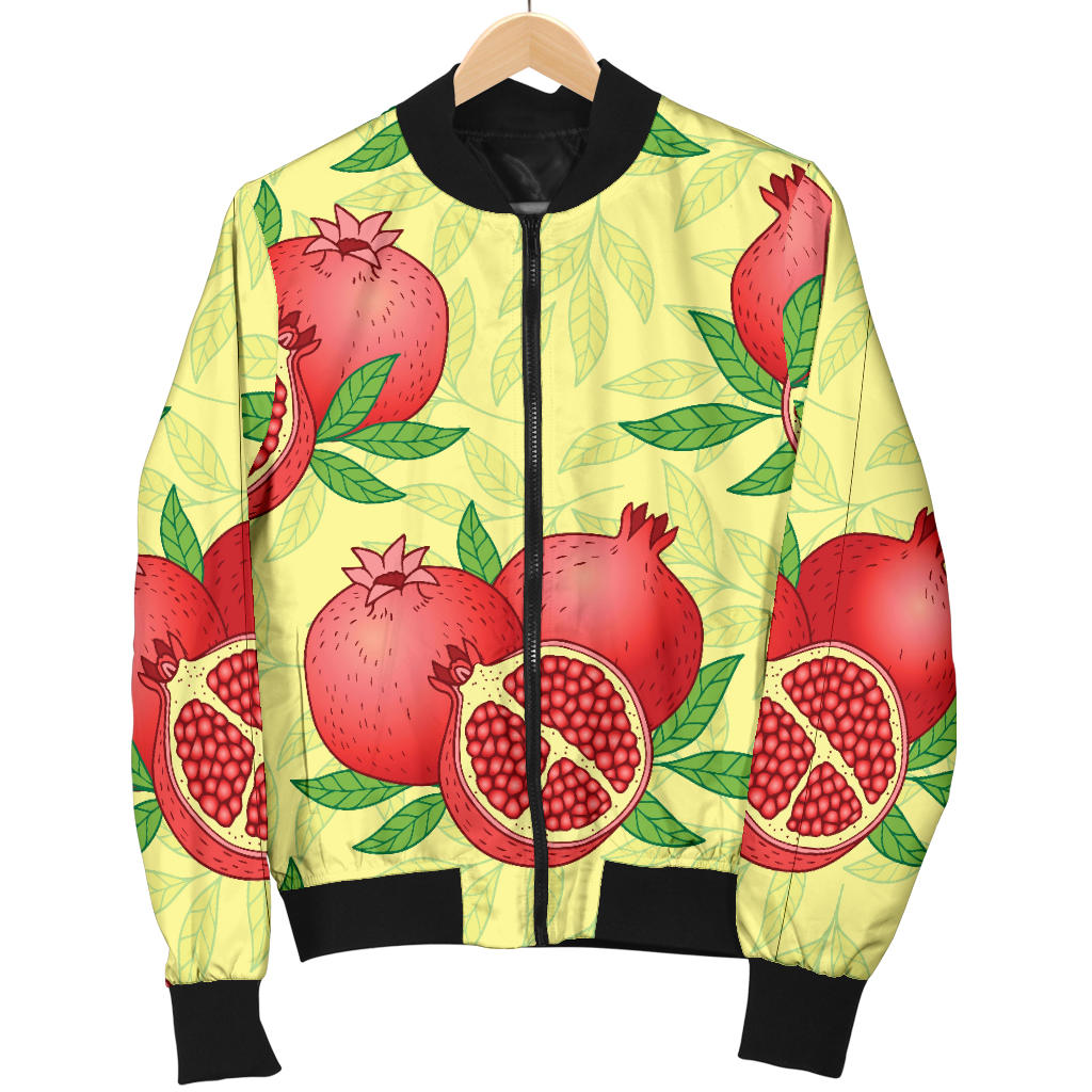 Pomegranate Pattern Print Design PG07 Women Bomber Jacket