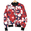 Red Hibiscus Pattern Print Design HB01 Men Bomber Jacket