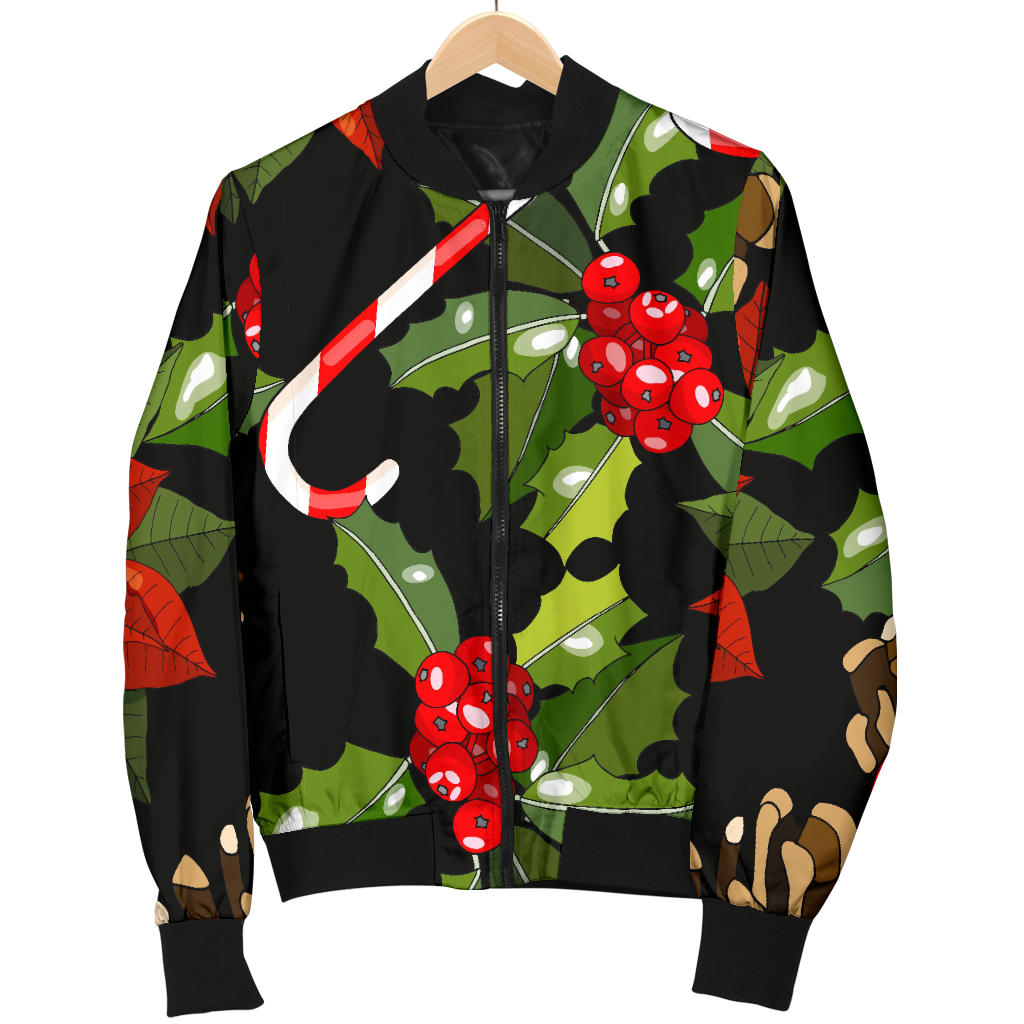 Poinsettia Pattern Print Design POT01 Men Bomber Jacket