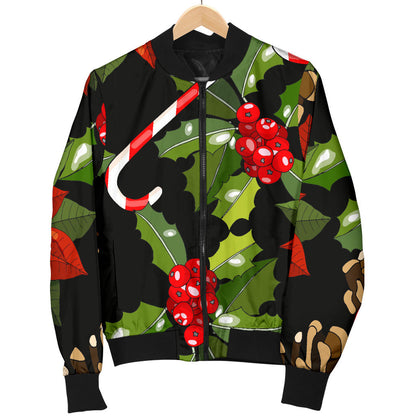 Poinsettia Pattern Print Design POT01 Men Bomber Jacket